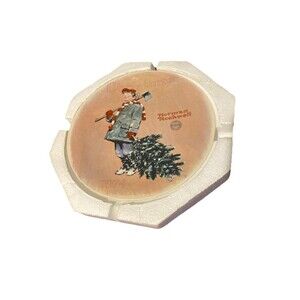 Collectors Plate Norman Rockwell Christmas 1974 Numbered Scotty Gets His‎ Tree